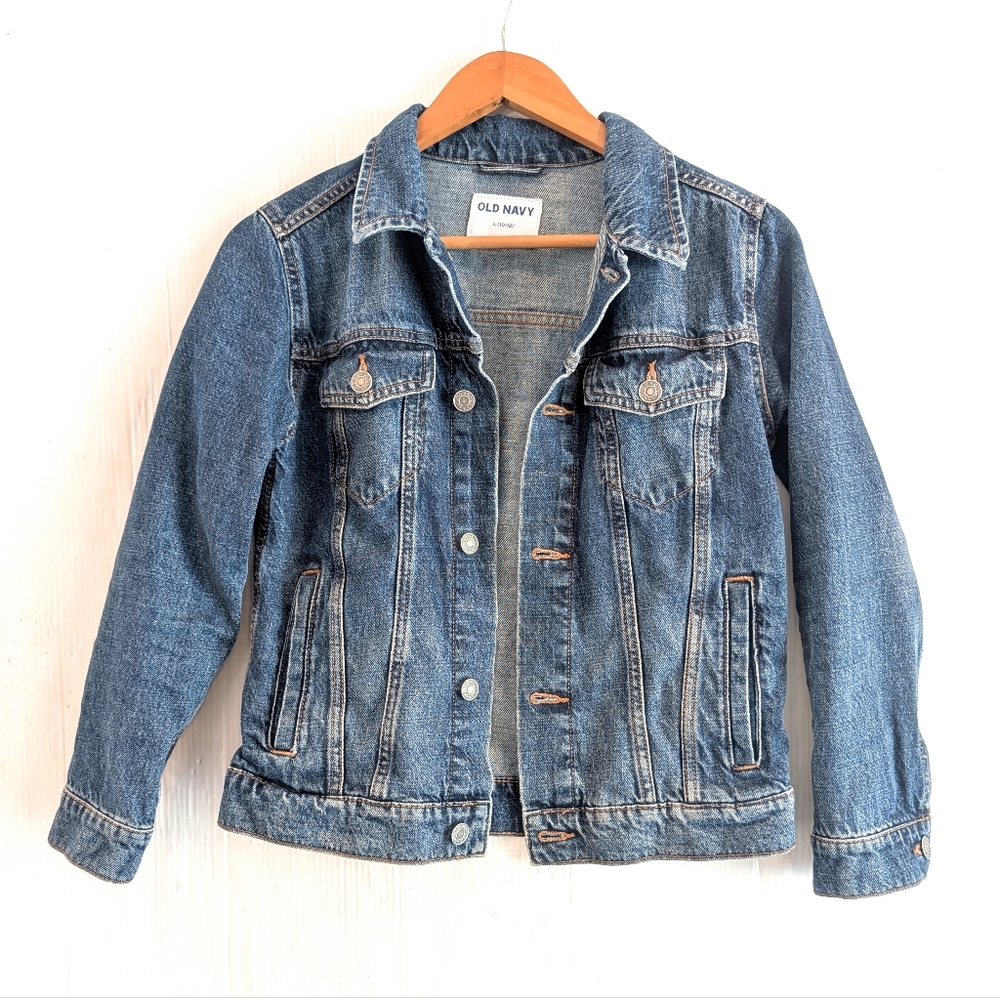 OLD NAVY Kids Boys Blue Denim Jacket Size 10/12 - Picture 1 of 9